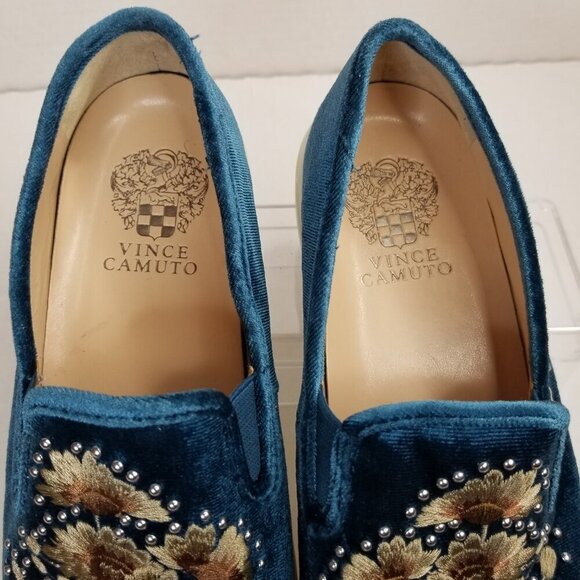 Vince Camuto Women's Brandia Velvet‎ Boho Embroidered Floral Slip On Shoes Sz 7W - Picture 5 of 13